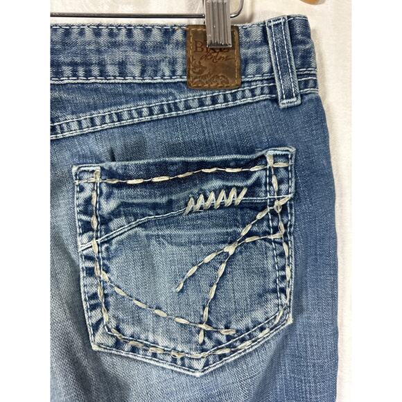 BKE Jeans 30x31.5 Sabrina Low Rise Flare VTG Y2K Distressed Blue Denim Buckle - Picture 9 of 12